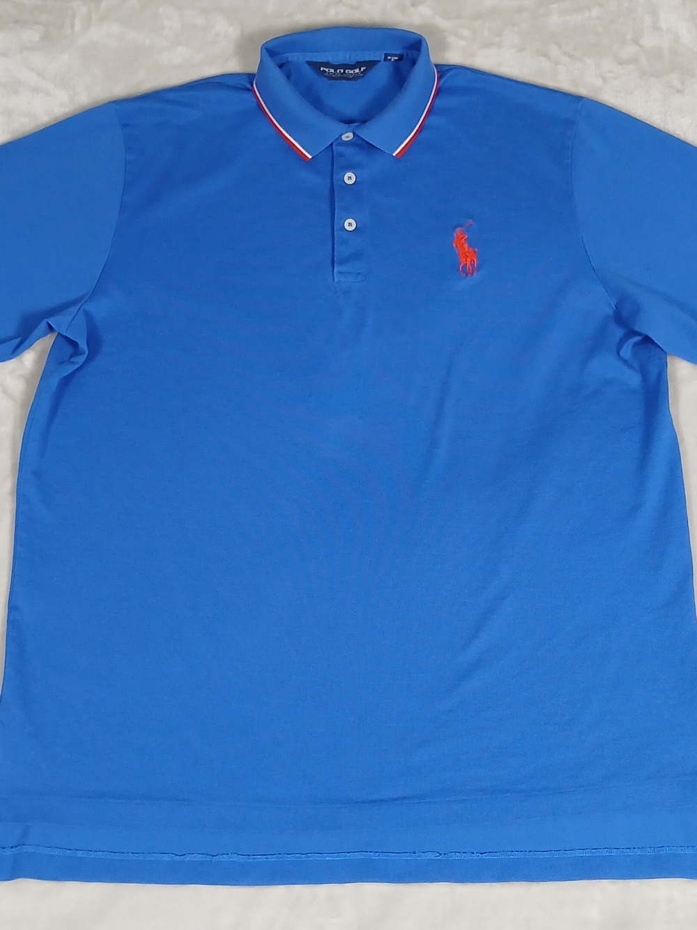 Vintage Ralph Lauren Polo Golf Shirt L Men's Big Pony Blue